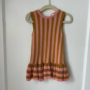 Zara baby pink brown party dress